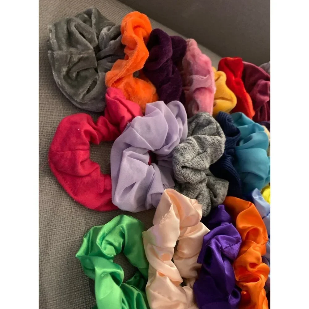 Hair Scrunchie Tie Neutral Color Assorted Bundle Set of 75